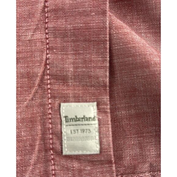 Timberland Men's XXL Slim Fit Red Shirt‎ Button Up Long Sleeve - Picture 5 of 6